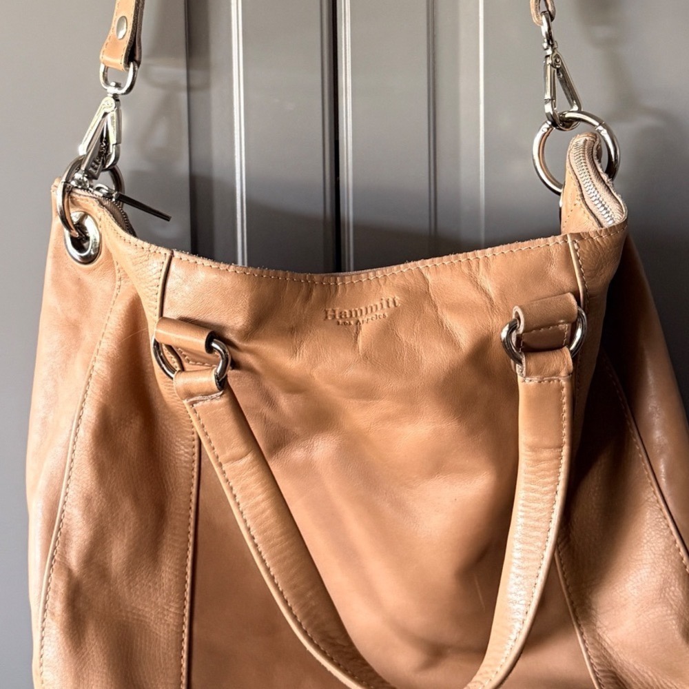 Hammitt Los Angeles Leather Crossbody Bag, Tan Silvertone Hardware - Picture 5 of 16